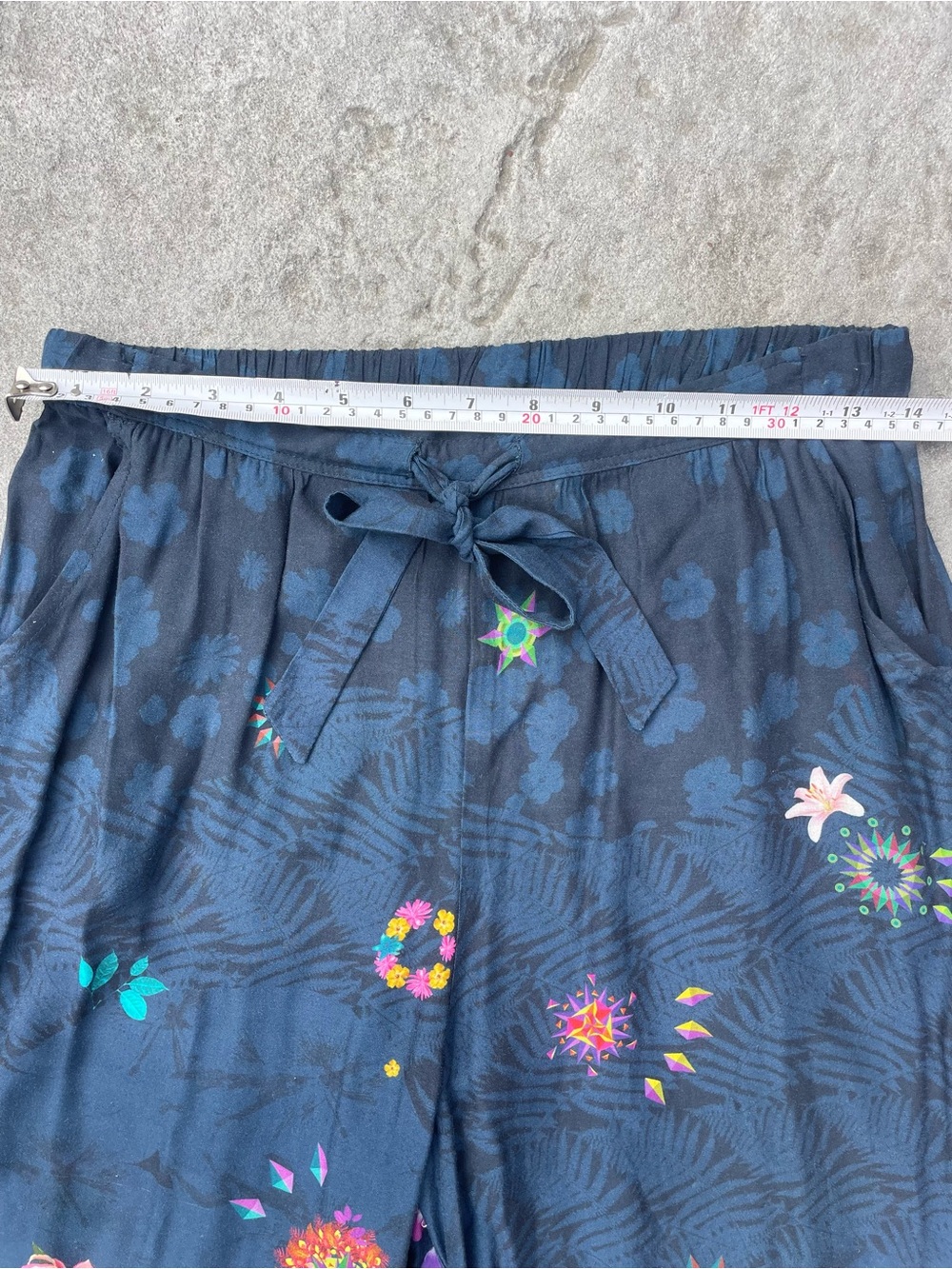 Desigual Wide Leg Floral Boho Pants Flowing Statement Print small - Picture 6 of 7